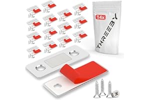 THREEBY [14 Piezas] Iman Puertas Armario - Imanes para puertas - Cierre y Pestillo Magnetico - Puerta Corredera Armario - Iman Adhesivo de Cocina - Mueble Cierre Cajones Alacena Clausura (Pequeño, 14)