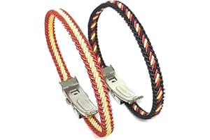 YOJAN PIEL | Pack 2 Pulseras España Hilo Trenzado con Cierre De Seguridad | Complementos de Moda Unisex para Hombres y Mujeres de Estilo Atemporal y Elegante | Regalos Originales y Exclusivos