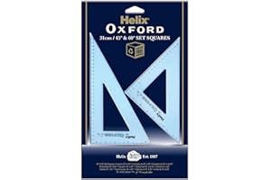 Helix Oxford - Kit de escuadra y cartabón (31 cm, 45º y 60º)