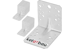 KOTARBAU® 25 Pezzi Staffa Angolare - Acciaio Zincato - 105 x 105 x 90 mm - Argento - Staffe Angolari per Legno - Squadretta Angolare 90 Gradi - Resistente alla Corrosione