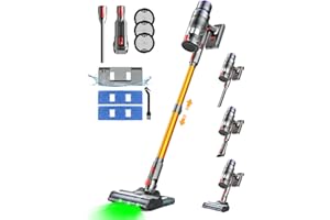 VACTechPro Akku Staubsauger mit Wischfunktion,60Min/40kpa Staubsauger kabellos mit abnehmbarem Akku,2 in 1 saugwischer für Teppich&Hartböden&Tierhaar