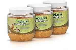 Eggersmann volaris 3 x 350 g de beurre de cacahuète de qualité supérieure pour oiseaux sauvages – Nourriture riche en calories – Beurre d'arachide pour oiseaux en plastique – Verre (3 x 350 g,