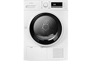 Teknix TKCLED8W 8kg Condenser Tumble Dryer - Freestanding - Top Water Tank - LED Display - 16 Programs - Quick Dry - Reverse Drum - Anticrease Technology, H84.5 x W59.5 x D61.5 (cm)