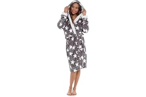 Habigail Ladies Luxury Hooded Dressing Gown Super Soft Robe Housecoat Sleepwear Bathrobe