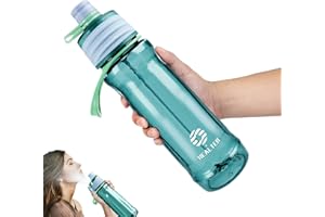 Healter 650ml Gourde Brumisateur eau Visage Brumisateur Rechargeable Bouteille Sport pour Hydratation en Extérieur outeille d'eau de Cyclisme étanche pour Fitness et Sports(Bleu)
