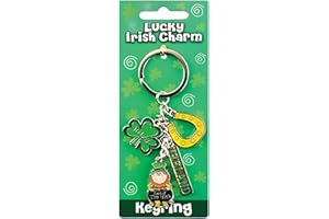 CARROLLS IRISH GIFTS Porte-clés style irlandais avec fer à cheval, trèfle et léprechaun dans un pot doré