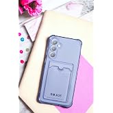 E-TicaShop Samsung Galaxy A35 Kılıf Kartlıklı K&ouml;şe Koruma Tasarımlı Renkli Şeffaf G-Kart Kılıf (Lila)