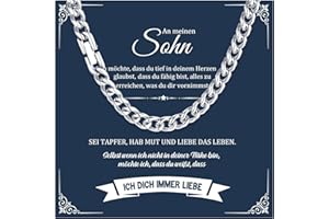 Sohn Geschenke Halskette Herren Silber - Kette Kubanische Edelstahl Ketten Hip-Hop Halskette für Männer Jungs Geburtstag Geschenk für Sohn Bruder Mann Papa Papa-Tochter 6mm 8mm