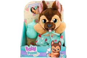 BABY PAWS Yummy Pastor Alemán, Perrito cuya Barriguita se Hincha Cuando le Das de Comer y se Deshincha al Ponerle El Chupete, Juguete Regalo para Niños y Niñas de 18 Meses