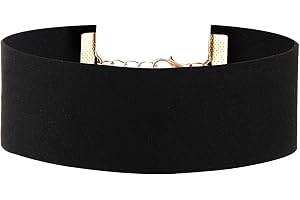 JewelryWe Smycken dam choker-halsband, 18 mm/25 mm/35 mm bred sammet spets choker-kedja tatuering punk gotiskt halsband, svar