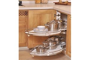 IEDZBEQ Organizer estraibile per angolo cieco da cucina, Meccanismo per base angolo cucina,Vassoio oscillante a 2 livelli, Cestello estraibile per armadietto da 860 mm e oltre(a destra)
