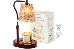 FORYOND Candle Warmer Lamp with Timer, 2025 Adjustable Height & Brightness, Electric Wax Melter for Scented Jar Candles, Flameless Burner for Christmas, Birthday, New Year’s Home Decor Gift with 2 Bulbs