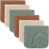 Minuche 6-Piece Muslin Baby Mouth Wipes 25X50 cm - 4-Ply Ultra Soft 100% Cotton Muslin Cloth