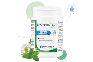 Nutergia – Confort intestinal – Maintien d’une muqueuse saine – Complément alimentaire – 60 Gélules – Fabrication Française
