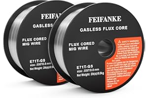 FEIFANKE Filo Animato No Gas 0,8MM 2KG Filo Saldatrice E71T-GS Bobina Di Filo per Saldatura Universale MIG MAG D100 per Saldatrice, 2 Pezzi
