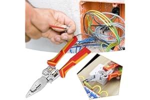 PULUNTO Abisolierzange mit Strommessfunktion, 9 in 1 Multifunktionale Abisolierzange Abisolierzange Kabelschneider Zange zum Abisolieren, Crimpen, Schneiden, Ziehen, Wickeln, Spalten