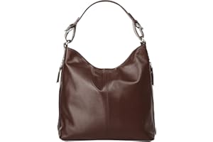 Samantha Look Handtasche Echt Leder Damen | Made in Italy, elegante Schultertasche, Umhängetasche aus Leder | 017580