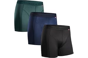 DANISH ENDURANCE Calzoncillos Hombre Boxer Deportivos, Ajustados y Transpirables, Pack de 3 - Ropa Hombre Deportiva, Ropa Interior