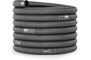 RUNADI Tuyau Pour Piscine Noir, Tuyau Solaire, Ø 38 mm, Divisibles tous les 158 cm, Longueur: 50 m