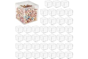 YOFAPA 40 stycken genomskinliga akryllådor, små transparenta lådor med lock, 5,6 x 5,6 x 5,6 cm, fyrkantiga plastkuber, fyrka