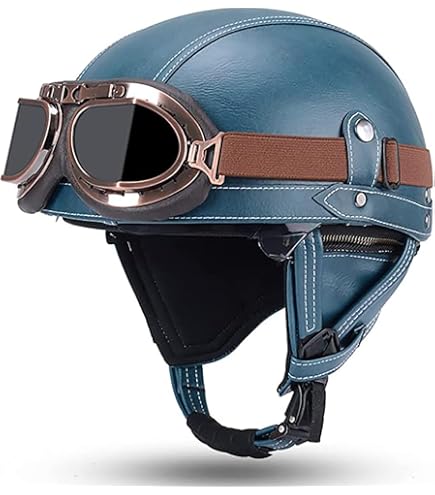 Casco Moto Jet Vintage Tedesco – Mezzo Casco Open Face Con Fibbia A Sgancio Rapido, Certificato ECE, Per Donna E Uomo