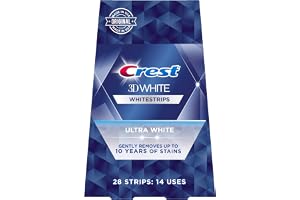 Crest 3D White Ultra White Whitestrips, Gently Removes Up to 10 Years of Stains, 28 Strips, 14 Treatments
