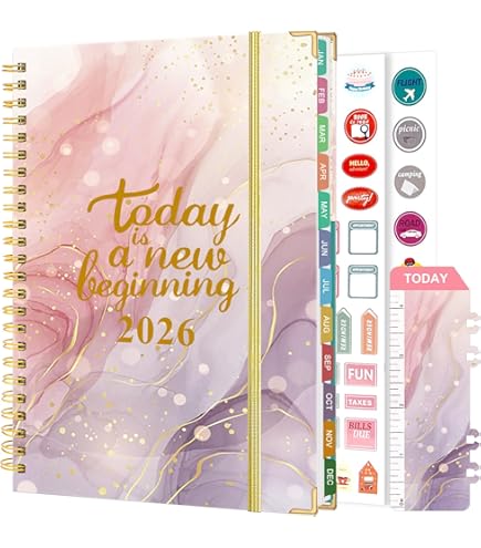 2026 A5 Size Wiro Weekly Bright Diary Silver Foil Effect Spiral Week To View Hardcover Wirebound Diary Planner Organizer Diaries For Business, Office, Home, Traveling, Organization (Yellow