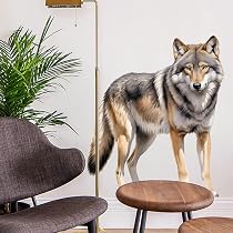 Wandtattoo Wolf In Rot – Selbstklebend, 35x57 Cm, Wildtiere Design Für Wohnzimmer & Schlafzimmer