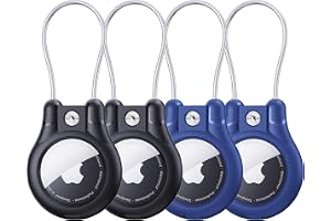 Set om 4 för Apple Airtag nyckelring, IPX8 AirTag fodral med stålrep