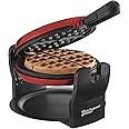 Cooks Professional Belgian Waffle Maker 920W | Powerful Electric Rotary Luxury Waffle Machine with Non-Stick Cooking Plates, Locking Mechanism, Folding Handle & Drip Tray | Easy Clean | Red