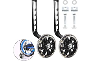 Achort Cycling Training Wheels, 1 Pair Bicycle Training Wheels for Kids Black Bike Stabilizers Support Wheels Boys Girls Stabilizers Mounted Kit 12 14 16 18 20 Inch