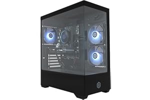 CYBERPOWERPC Wyvern Gaming PC - Intel Core i5-12400F, Nvidia RTX 5060 8GB, 16GB RAM, 1TB NVMe SSD, 650W 80+ PSU, Wi-Fi, Windows 11, Prism Panoramic RGB Black