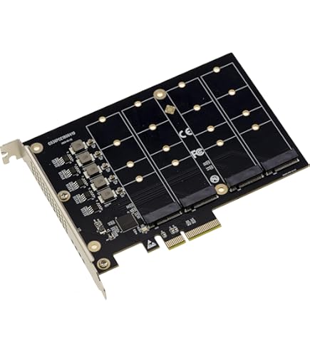 Carte Contrôleur M2 Pcie 3.0 X16 Pour 4 Ssd M.2 Nvme M Key. Mode Carte Contrôleur M2 Pcie 3.0 X16 Pour 4 Ssd M.2 Nvme M Key. Mode