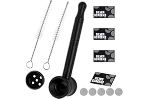 MOROCKET Pfeife,Kleine Tragbare Rauchpfeife,Zerlegbare Metallpfeifen mit 10 EdelstahlSiebfiltern und 2 Reinigungsbürsten,Kleine Tragbare Rauchpfeife,Mini Hammermundstück Aus Metall und Aluminium