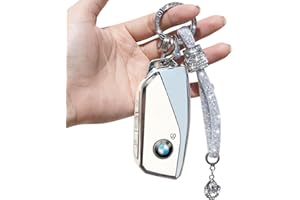 Yumzeco 4 Pulsanti Cover per Chiavi Auto in Silicone TPU con Cordino Lucido, Compatibile con B_MW 2 3 5 7 serie X1 X4 X5 X6 X7 i4 i7 iX XM, Custodia Protettiva Senza Chiave per Auto-Bianco