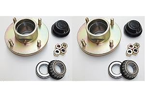 leisure MART A Pair of Complete Trailer Wheel Hubs Taper Bearings with 4 inch PCD Part no. LMX1719