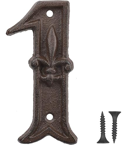 Esschert Design DB62-2 Cast Iron House Number, Rust Brown, 8 X 1.2 X 11.2 Cm