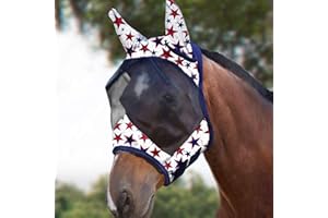 Harrison Howard CareMaster Masque Anti-Mouches Standard avec Oreilles Protection UV pour Cheval Étoile de rêve (M)
