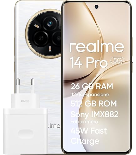 スマートフォン本体 Realme 14 Pro+ 5G 512GB Pearl White スマートフォン本体 Realme 14 Pro+ 5G 512GB Pearl White