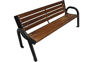 Primario Grande Garden Bench, Park Bench, Wood, Garden Furniture, Outdoor Bench, Solid Bench Frame, Weatherproof, Scandinavian Design (Primario Brown, 175 cm - Total Length of Bench)