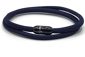 KAROO EARTH JEWELLERY Rope Bracelet | Unisex Braided Paracord Nautical Double Wrap Bracelet with strong Magnetic Clasp | Waterproof surfer bracelet