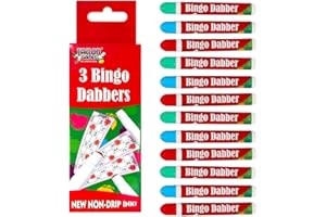 Great British Home Bingo Dabbers Pack of 12 (3pk x 4 in Bright Red, Blue, and Green) - Non-Drip Bingo Pens and Dabbers for Bingo Game with Family and Friends by GBH
