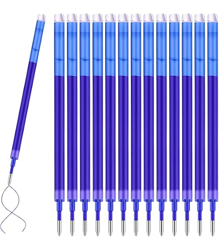 16 Recharges Stylo Gel Effaçable 0.7mm – Compatibles Pilot FriXion Ball/Clicker/Slim + Eberhard Faber – 8 Couleurs Vives (Bleu, Noir, Rouge…)