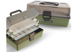 ‎ANGEL-BERGER Angel-Berger Angelkoffer 2 ladig Gerätekoffer Angelkasten 2 Ausziehbare Laden Angel-Kiste für Angelzubehör Angelbox