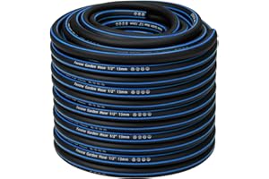 Fevone Manguera jardin 50 metros 13 mm 1/2 pulgadas, 4 capas, 25 bar, resistente y duradera, para exteriores, compresor, manguera de jardín flexible, resistente,Gurable