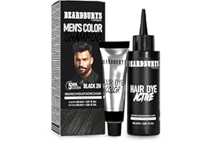 BY CAROBELS BEARDBURYS Beardburys Color Shampoo | Tinte de Barba y Cabello en champú, Elimina las Canas y Cuida la Barba - Beardburys Champú 50 g (Negro)