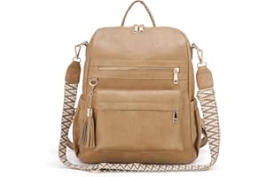 Vividora PU Leder Rucksack Damen,Elegant 2 in 1 Rucksack Handtasche Umhängetaschen Damen Modern Wasserdichte Anti-Diebstahl Cityrucksack Reisetasche mit Verstellbarem Handtaschengurt