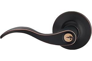 HAIFUAN Wave Style Lever Handle Entry Front Door Knob Leverset Lockset, ORB Finish(805-K-L-ORB)