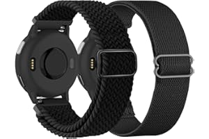 TUCOMO Stretchy Nylon Wristband Compatible with Garmin Vivoactive 5 / Vivoactive 3, 20 mm Braided Loop Elastic Replacement Strap for Garmin Venu Sq/Venu Sq 2/Venu 2 Plus/Venu Men Women