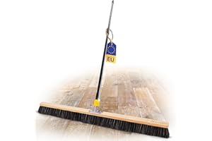 ‎NOVALIV Novaliv Feinstaubbesen mit Rosshaarmischung I 100cm mit Teleskopstiel I Kehrbesen Hofbesen Werkstattbesen Großraumbesen